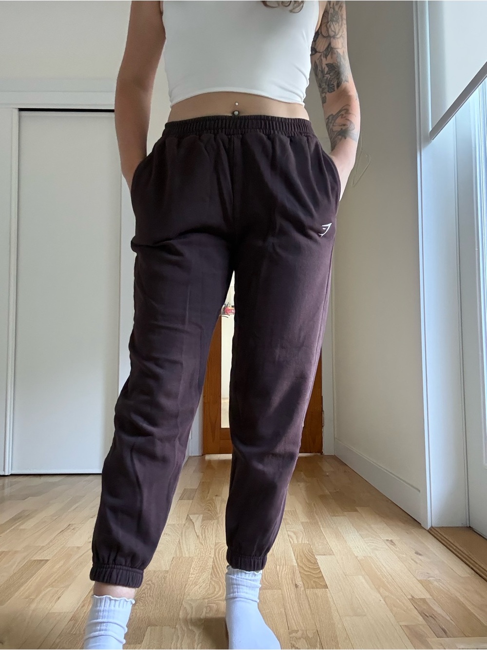Gymshark Brown Track Joggers
